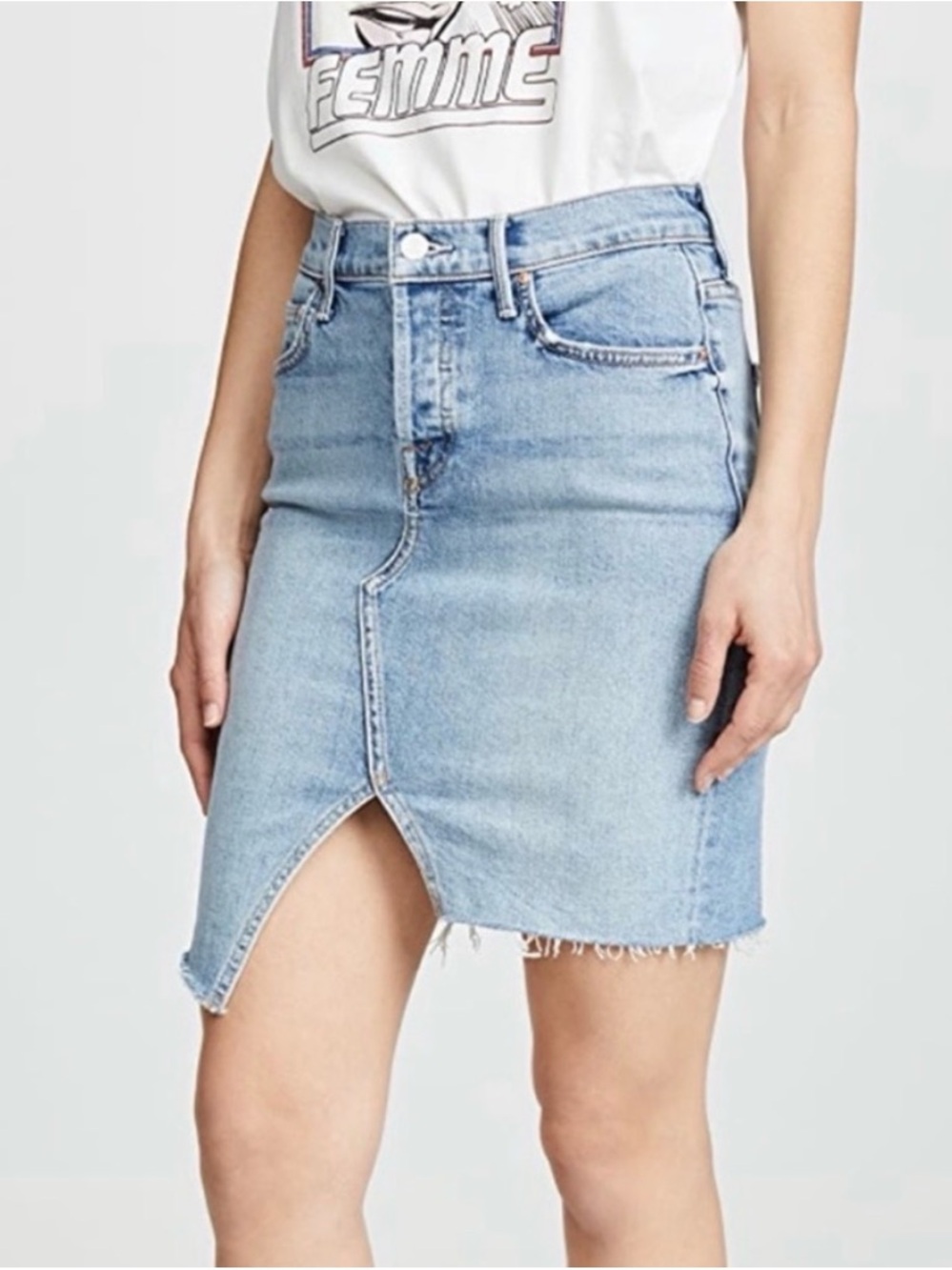 MOTHER Tomcat Slide Mini Hem Skirt-26
